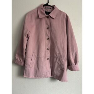 London Fog All Weather Suede Women's Small Pink Long Sleeve Jacket Shirt